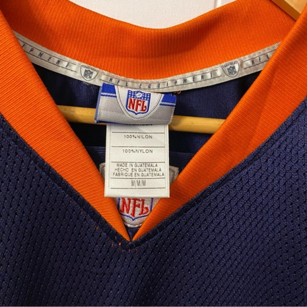 Reebok Denver Broncos Brian Dawkins Jersey 20 Football NFL Blue Orange Shirt - Picture 9 of 13